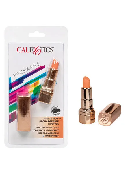 CalExotics Hide and Play Rechargeable Lipstick Coral Couples