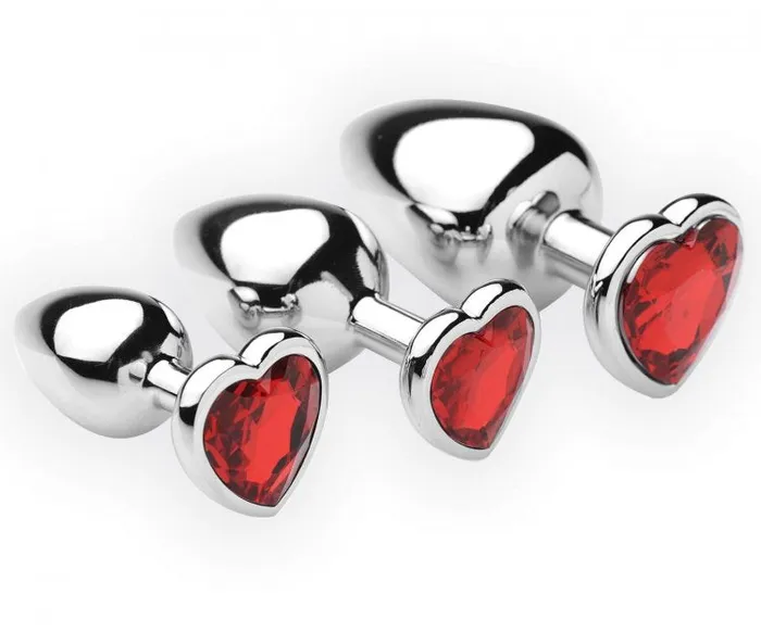 Chrome Hearts 3 Piece Anal Plugs With Gem Accents XR Brands Frisky Male Sex Toys Chrome Hearts 3 Piece Anal Plugs With Gem Accents XR Brands Frisky Male Sex Toys