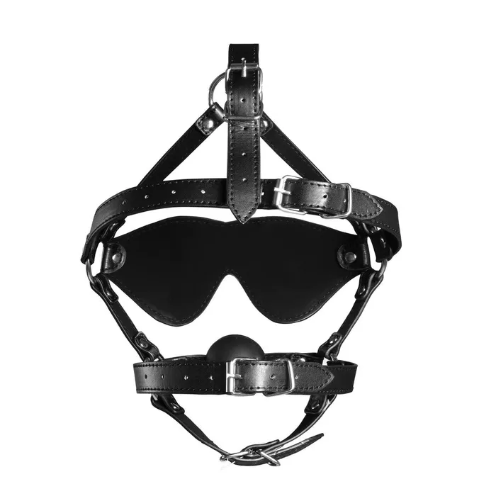 Couples Shots Toys Ouch Xtreme Blindfolded Harness With Solid Ball Gag Couples Shots Toys Ouch Xtreme Blindfolded Harness With Solid Ball Gag