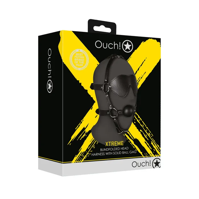 Couples Shots Toys Ouch Xtreme Blindfolded Harness With Solid Ball Gag Couples Shots Toys Ouch Xtreme Blindfolded Harness With Solid Ball Gag