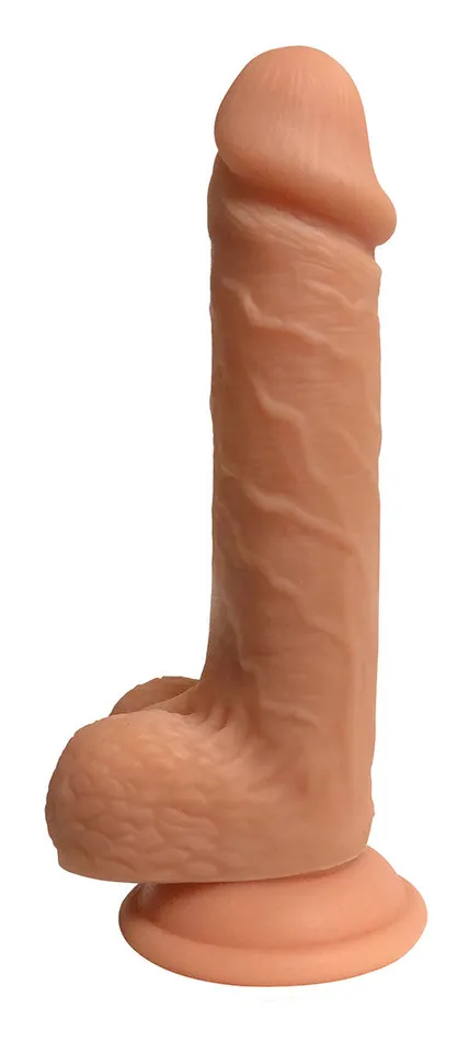 Dildos Curve Toys Easy Rider 7 Inch Dual Density Dildo With Balls Light
