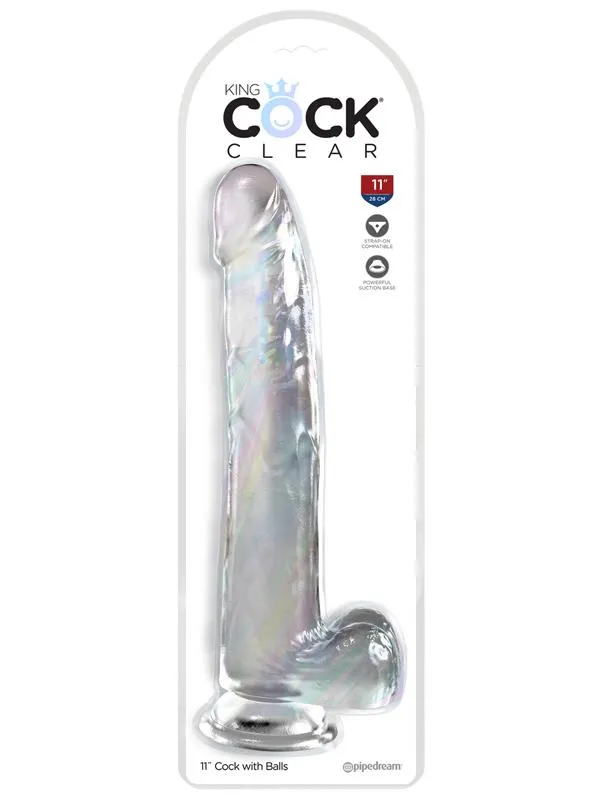 Dildos King Cock Clear 11 in with balls Clear Pipedream Products Dildos King Cock Clear 11 in with balls Clear Pipedream Products