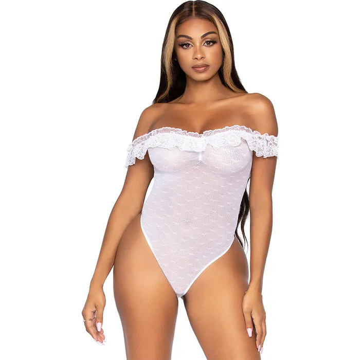 Dildos Leg Avenue Lingerie Leg Avenue Off the Shoulder Teddy UK 8 to 14
