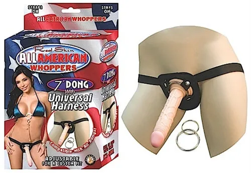 Dildos Nasstoys All American Whoppers 7Inch Dong With Universal With Universal HarnessFlesh