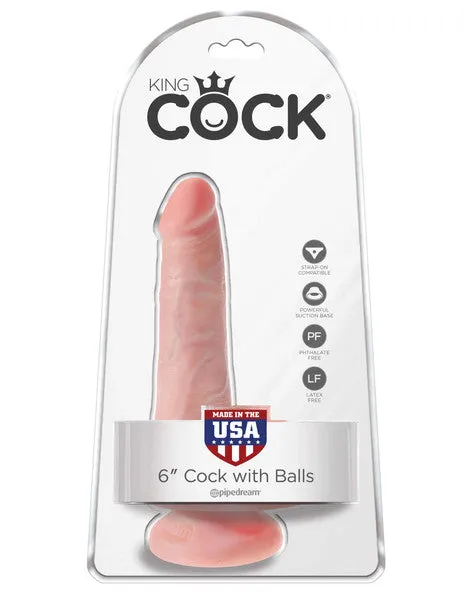 Dildos Pipedream Products King Cock 6 in Cock with Balls Flesh