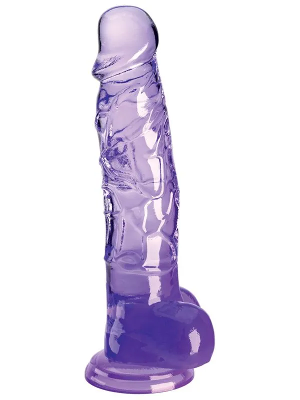 Dildos Pipedream Products King Cock Clear 8 in with balls Purple