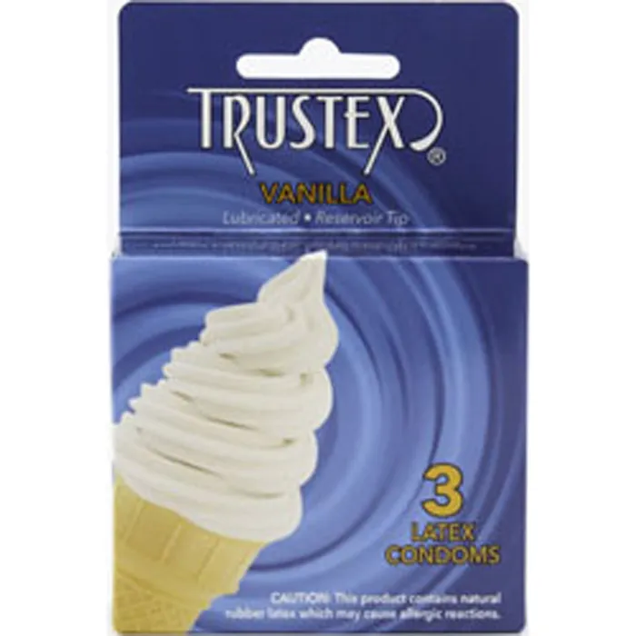 Dildos Trustex Flavored Lubricated Condoms 3 Pack Vanilla Trustex
