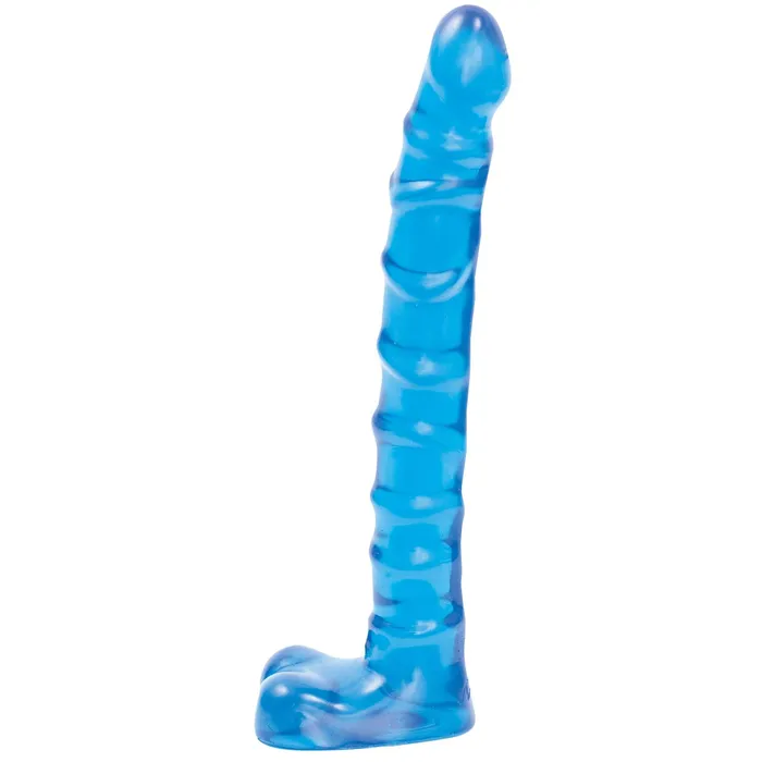 Doc Johnson Dildos Raging HardOns Slimline Cobalt Blue Jellie 9 Inches Ballsy