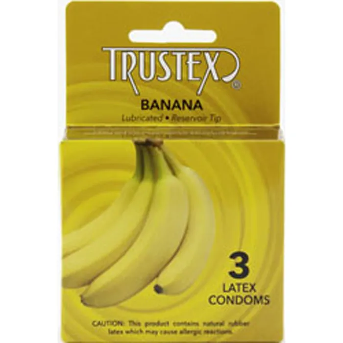 Enhancers Trustex Flavored Lubricated Condoms 3 Pack Banana Trustex
