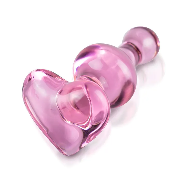 Icicles No75 Pink Heart Glass Butt Plug PipeDream Anal