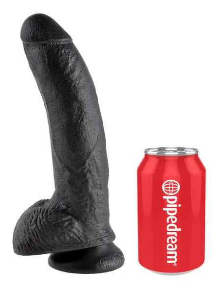 King Cock 9 in Cock With Balls Black Pipedream Products Dildos