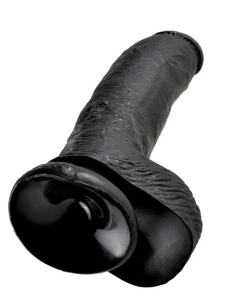 King Cock 9 in Cock With Balls Black Pipedream Products Dildos