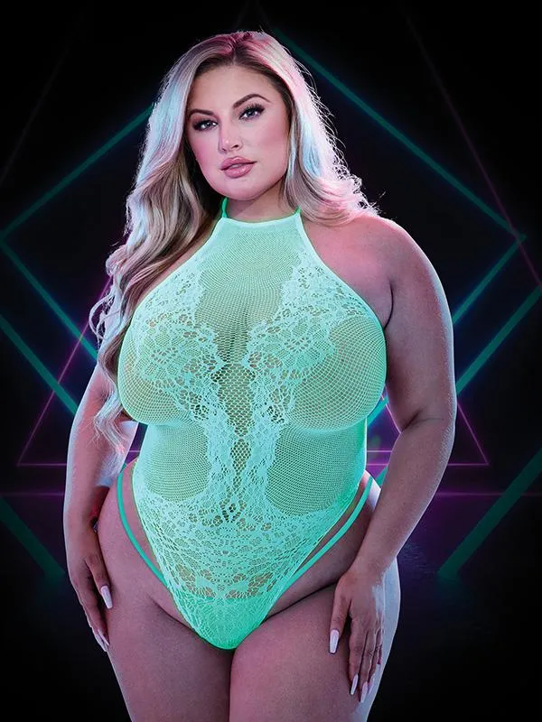 Lapdance Lingerie Lapdance Glow In The Dark Sheer Teddy Q Dildos