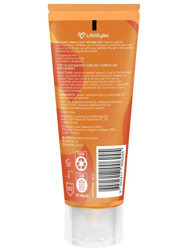 LifeStyles Enhancers Lifestyles Warm Lovin Gel 80ml LifeStyles Enhancers Lifestyles Warm Lovin Gel 80ml