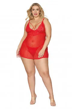 LuvMyToyz Vibrators Babydoll and GString Queen Size Lipstick Red HP