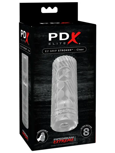 Male Sex Toys PDX ELITE EZ Grip Stroker Clear Pipedream Products