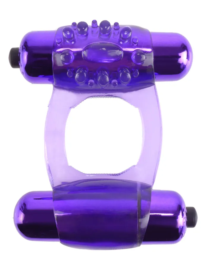 Male Sex Toys Pipedream Fantasy CRingz DuoVibrating Super Ring Purple
