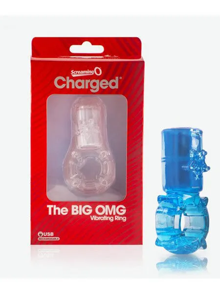 Male Sex Toys Screaming O Big OMG Vibrating Ring Blue Single