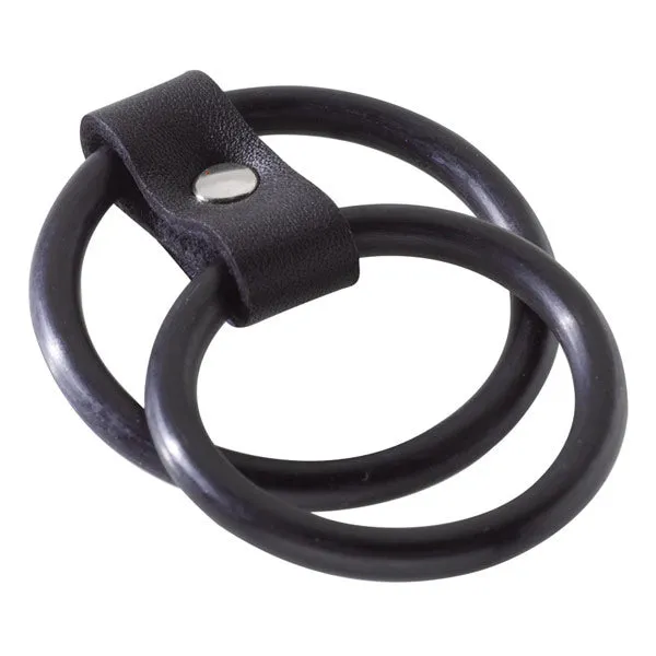 Male Sex Toys Spartacus Nitrile Dual Cock Ring Black