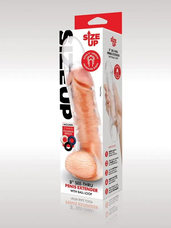 Male Sex Toys Xgen Products Size Up 3 in Clear View Penis Extender With Ball Loop Extra Girthy Male Sex Toys Xgen Products Size Up 3 in Clear View Penis Extender With Ball Loop Extra Girthy