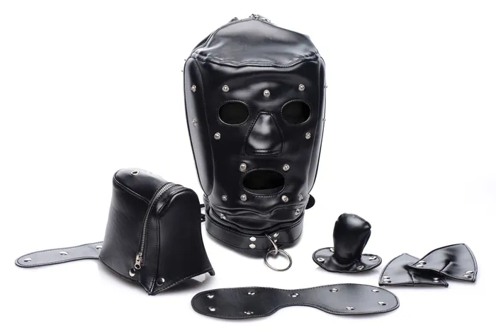 Male Sex Toys XR Brands Master Series Muzzled Universal BDSM Hood With Removable Muzzle Male Sex Toys XR Brands Master Series Muzzled Universal BDSM Hood With Removable Muzzle