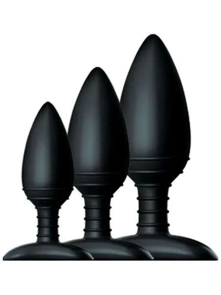 Nexus Anal BUTT PLUG TRIO 3 Solid Silicone Butt Plugs S M L Black Nexus Anal BUTT PLUG TRIO 3 Solid Silicone Butt Plugs S M L Black