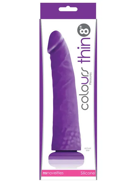 NS Novelties Dildos Colours Pleasures Thin 8 in Dildo Purple
