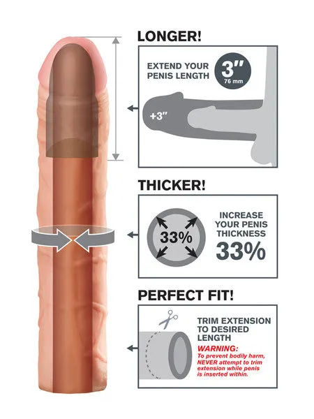 Pipedream Products Male Sex Toys Fantasy Xtensions Perfect 3in Extension Flesh