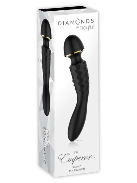 Playful Vibrators Diamonds The Emperor Wand Massager Black
