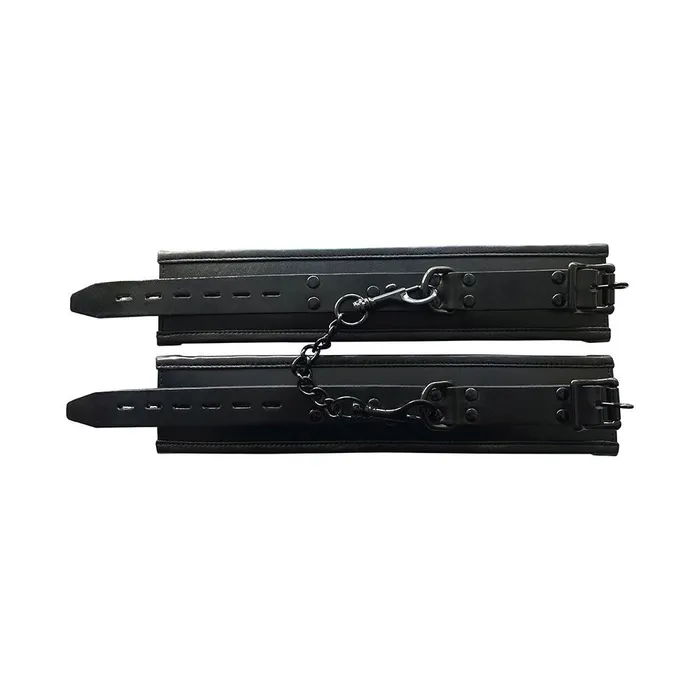 Restraints Rouge Padded Leather Ankle Cuffs Black Rouge Garments Restraints Rouge Padded Leather Ankle Cuffs Black Rouge Garments