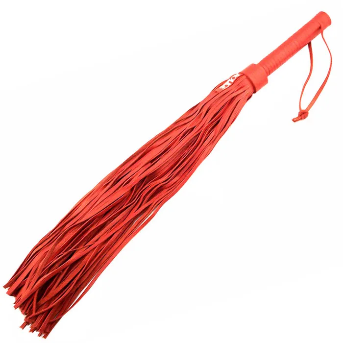 Rouge Garments Restraints Rouge Garments Large Red Leather Flogger