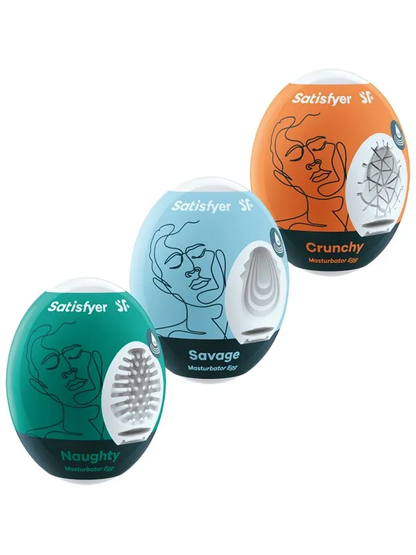 Satisfyer Male Sex Toys Satisfyer Masturbator Eggs Set Of 3 Naughty Savage Crunchy Satisfyer Male Sex Toys Satisfyer Masturbator Eggs Set Of 3 Naughty Savage Crunchy