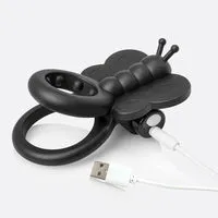 Screaming O Vibrators Charged Monarch Wearable Butterfly Vibe Black