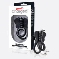 Screaming O Vibrators Charged Monarch Wearable Butterfly Vibe Black