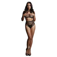 Shots Le Desir Lingerie Female Sex Toys Duo Net KeyHole Bra Set OS