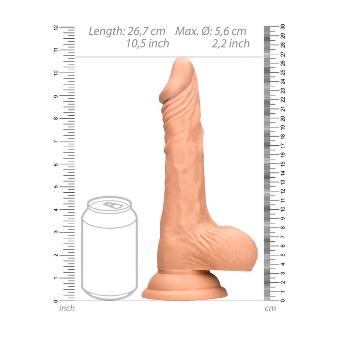 Shots Toys RealRock 10 Inch Dong With Testicles Flesh Dildos