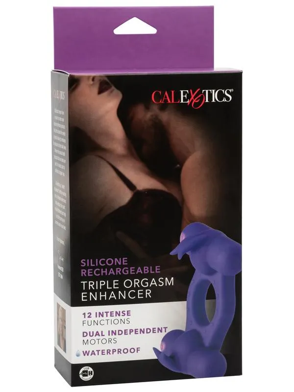 Silicone Rechargeable Triple Orgasm Enhancer CalExotics Female Sex Toys Silicone Rechargeable Triple Orgasm Enhancer CalExotics Female Sex Toys