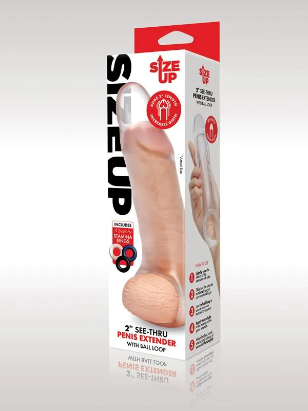 Size Up 2 in Clear View Penis Extender With Ball Loop Girthy Xgen Products Male Sex Toys Size Up 2 in Clear View Penis Extender With Ball Loop Girthy Xgen Products Male Sex Toys