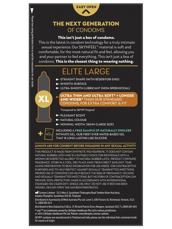 Skyn Elite Large 10Pk LifeStyles Male Sex Toys Skyn Elite Large 10Pk LifeStyles Male Sex Toys