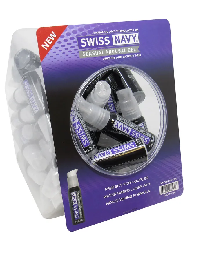 Swiss Navy Sensual Arousal Gel 1oz 50pc Fishbowl MD Science Lab Enhancers