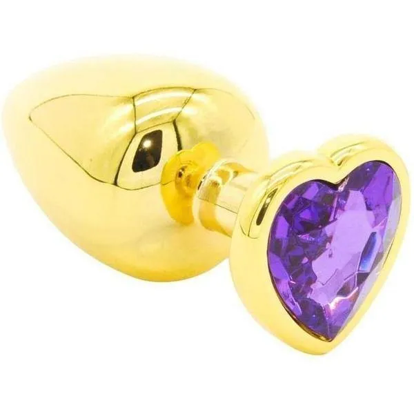 Toy With Me Gold Heart Jewel Metal Anal Plug Large ToyWithMe Male Sex Toys