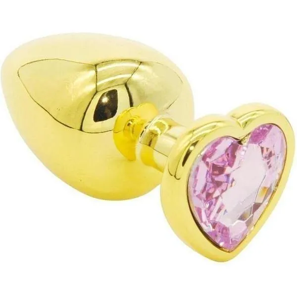 Toy With Me Gold Heart Jewel Metal Anal Plug Large ToyWithMe Male Sex Toys