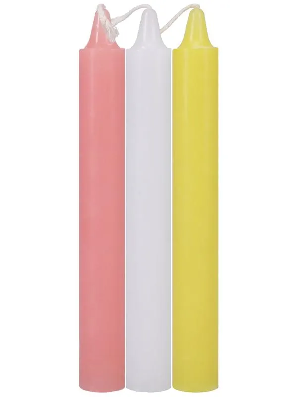 Vibrators Doc Johnson Japanese Drip Candles 3 Pack Pink White Yellow Vibrators Doc Johnson Japanese Drip Candles 3 Pack Pink White Yellow