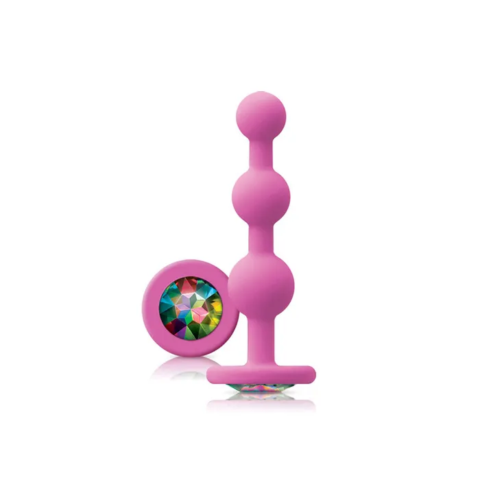 Vibrators Glams Ripple Rainbow Gem Pink nsnovelties
