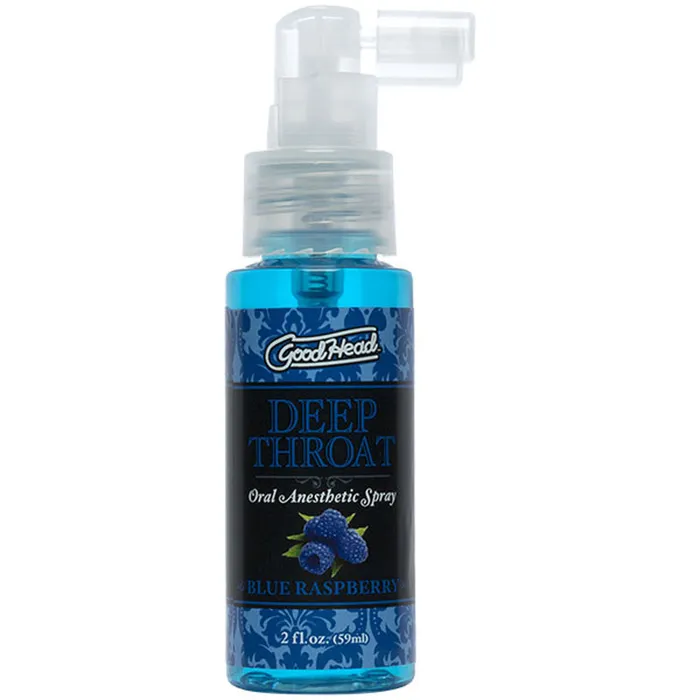 Vibrators Goodhead Deep Throat Spray Blue Raspberry Doc Johnson