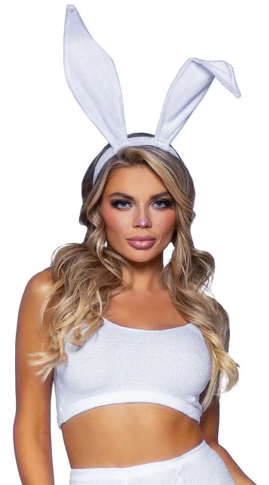 Vibrators Leg Avenue Bendable Velvet Bunny Ears White