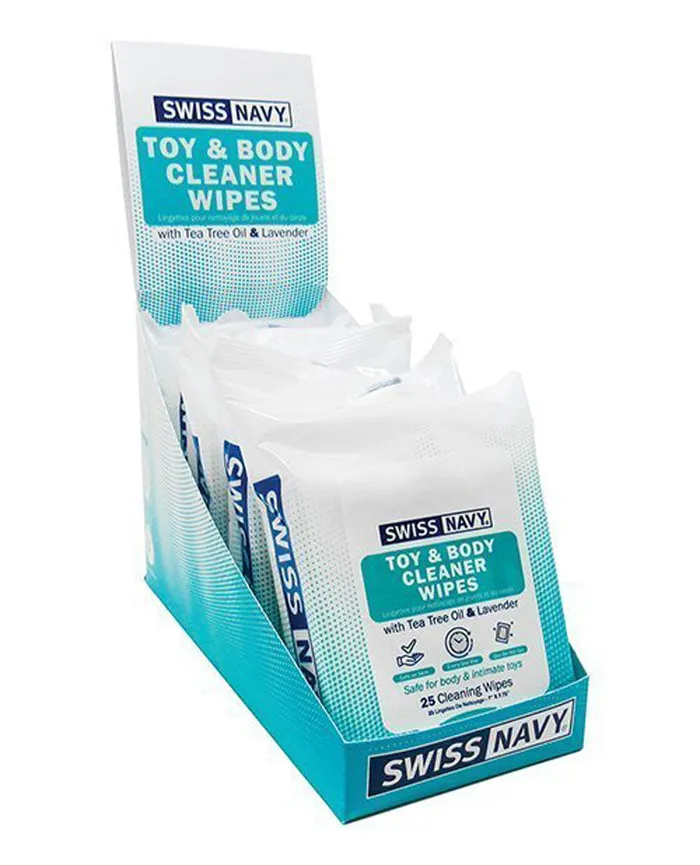 Vibrators MD Science Lab Toy and Body Cleaner Wipes 25ct 6ct Display Box