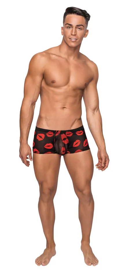 Vibrators Male Power Kiss Me Mini Short Small Sheer Lips Black