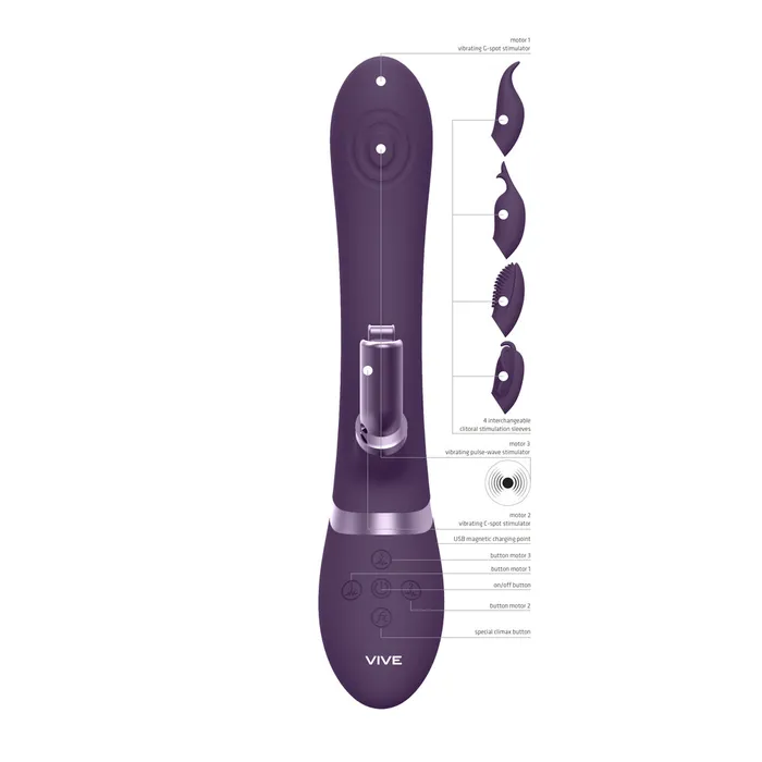Vibrators Vive Etsu Interchangeable Rabbit Vibrator Purple Shots Toys