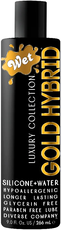 Wet Gold Hybrid Water Silicone Blend 9 Fl Oz Wet Anal